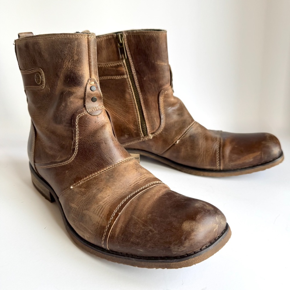 Bed Stu Factory Distressed Burst Ankle Boot in Tan Rustic Size 8.5 Medium